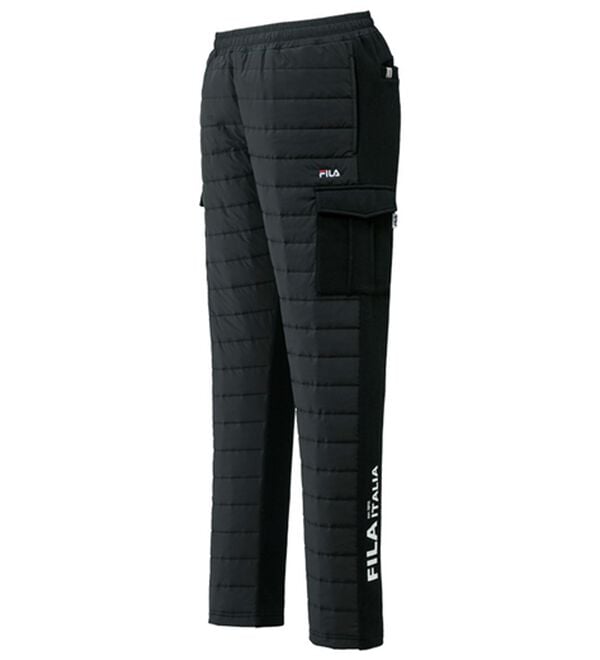 「＜フィラ＞ハイブリッドダウンカーゴパンツ（メンズフルレングスパンツ）」｜ブラック