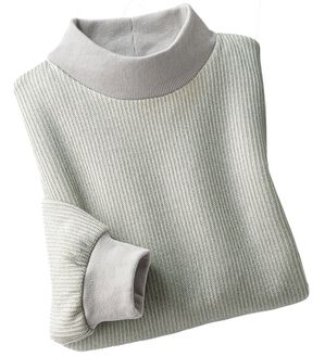 「ニット風トレーナー（メンズトレーナー）」｜ミックスグレー