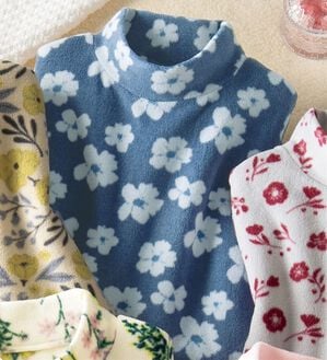 LAVIENNE（ラヴィエンヌ）の「薄手ストレッチフリースのプリントハイネック長袖（ニット・セーター）」｜ネイビーフラワー