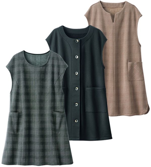 ルフラン（ルフラン）の「【３色組】軽くて暖かポケット付ジャンパードレス（ジャンパースカート）」｜詳細画像