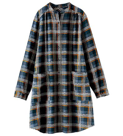 BELLUNA（ベルーナ）の「袖ゴム使いチェック柄シャツチュニック（チュニック）」