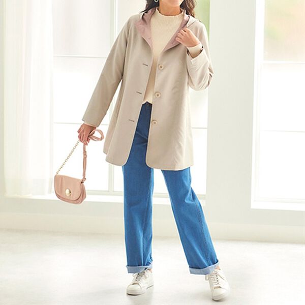 BELLUNA（ベルーナ）の「花粉対策！配色スプリングコート（ハーフコート）」｜詳細画像