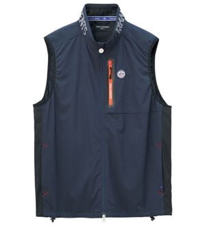 「＜トランスコンチネンツゴルフ＞グーンと振れる涼感ベスト（メンズベスト）」｜ネイビー