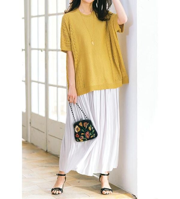 ルフラン（ルフラン）の「【２色組】透かし編みドルマンニット（ニット・セーター）」｜詳細画像