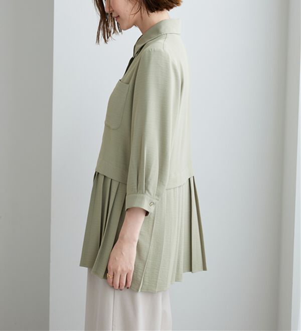 BELLUNA（ベルーナ）の「【UVカット】機能付！裾プリーツ切替チュニック（チュニック）」｜詳細画像