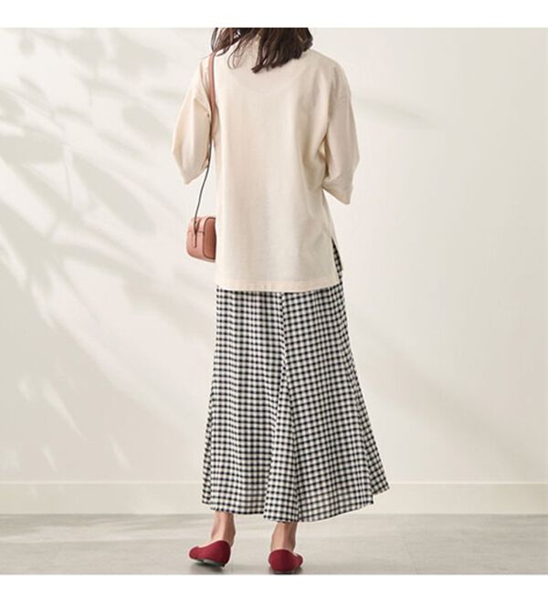 BELLUNA（ベルーナ）の「シアーチェック素材フレアースカート（ロングスカート）」｜詳細画像