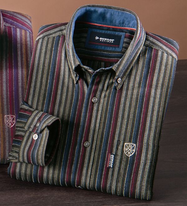 「＜ダンロップ・リファインド＞モールドビーストレッチシャツ（メンズシャツ）」｜ブラック系