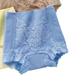 LAVIENNE（ラヴィエンヌ）の「旅のお供にこれ１枚！お腹スッキリ安心ショーツ　単品（安心ショーツ）」｜ブルーグレー