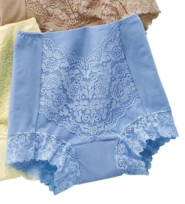 LAVIENNE（ラヴィエンヌ）の「旅のお供にこれ１枚！お腹スッキリ安心ショーツ　単品（安心ショーツ）」｜ブルーグレー