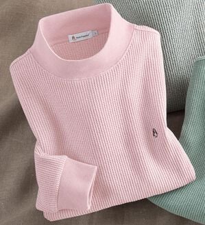 「＜ハッシュパピー＞杢調ワッフル地ハイネックトレーナー（メンズトレーナー）」｜ミックスパープル