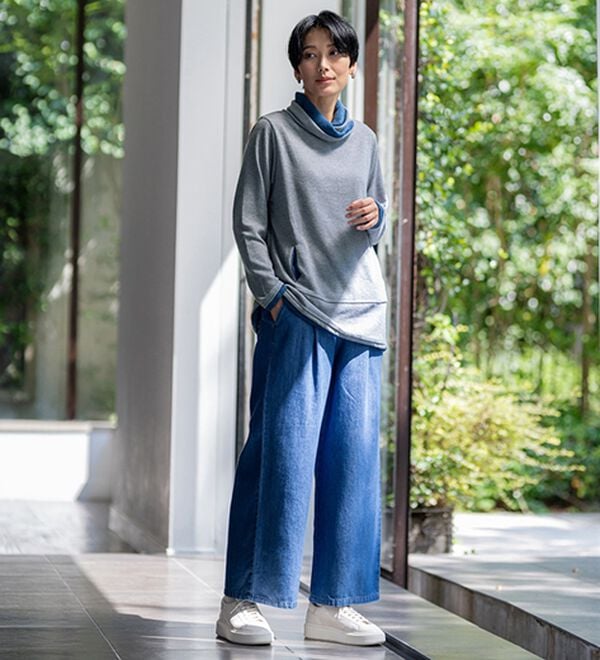 BELLUNA（ベルーナ）の「衿デザイン配色チュニック（チュニック）」｜詳細画像