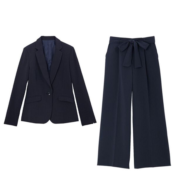 GeeRA（ジーラ）の「【2点セット】選べるボトム！洗えて型くずれしないパンツスーツセット（パンツスーツ）」｜詳細画像