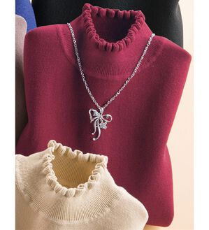 ルフラン（ルフラン）の「ふんわり優しいコットンカシミヤセーター（ニット・セーター）」｜ワイン