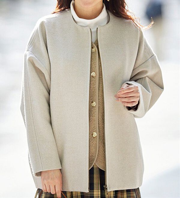 BELLUNA（ベルーナ）の「着回し自在！裏フリースあったかプードルボアベスト（ベスト）」｜詳細画像