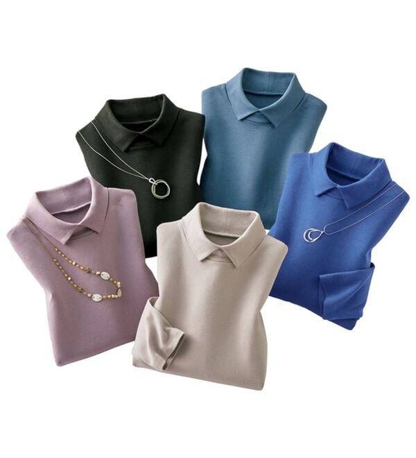 ルフラン（ルフラン）の「柔らかコットン衿付プルオーバー（カットソー）」｜詳細画像