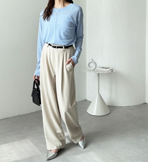 GeeRA（ジーラ）の「美脚魅せタックワイドスラックスパンツ（ワイドパンツ・ガウチョ）」｜詳細画像