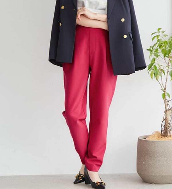 RANAN（ラナン）の「あったか！裏起毛美脚シルエットタックパンツ（フルレングスパンツ）」｜詳細画像