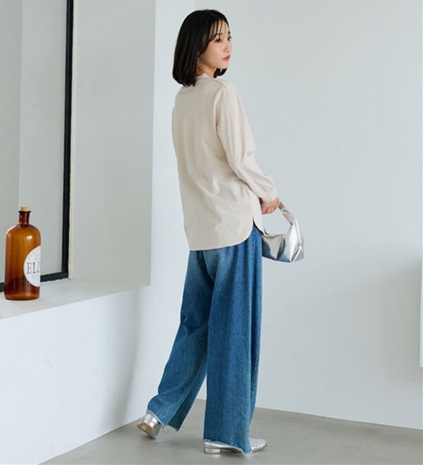 BELLUNA（ベルーナ）の「綿１００腰まわりゆったりリブデザインチュニック（カットソー）」｜詳細画像