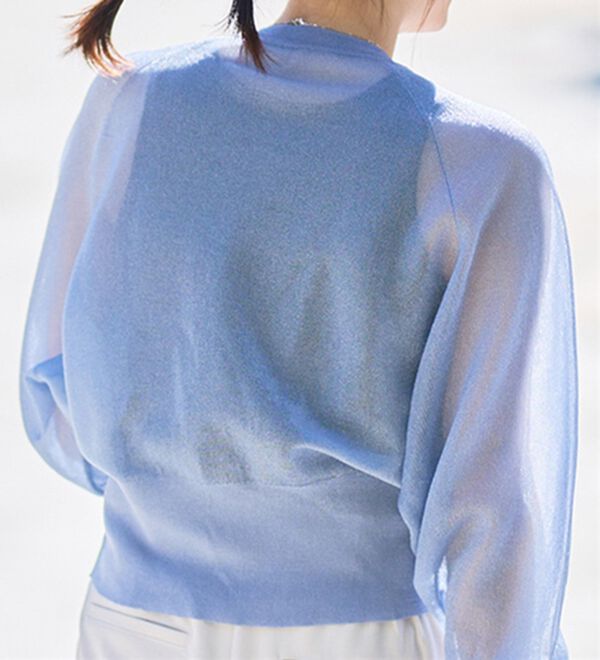 RANAN（ラナン）の「シルバーボタンシアーニットカーデ（ニットカーディガン）」｜詳細画像