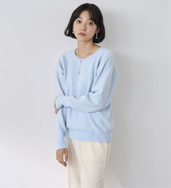 BELLUNA（ベルーナ）の「トレーナー感覚！きれいめカジュアルさんのためのニットトレーナー（ニット・セーター）」｜詳細画像