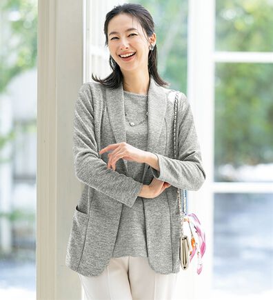 ルフラン（ルフラン）の「軽やかな着心地！メランジ調アンサンブル（アンサンブル）」