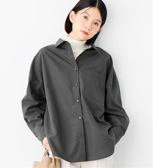 Viola e Viola（ヴィオラ エ ヴィオラ）の「【イージーケア】お手入れ簡単羽織に使えるオーバーシャツ（シャツ）」｜詳細画像
