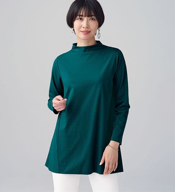 BELLUNA（ベルーナ）の「艶やかコットン１００％チュニック（チュニック）」｜詳細画像