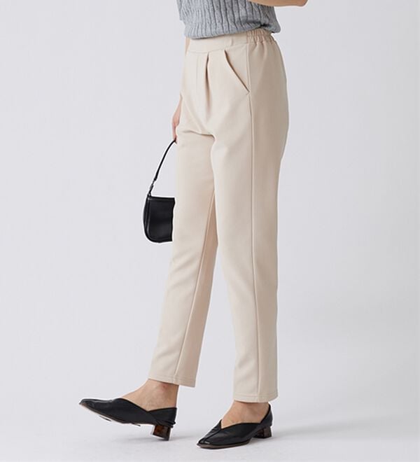 BELLUNA（ベルーナ）の「裏起毛ジョーゼット素材テーパードパンツ（テーパードパンツ）」｜詳細画像