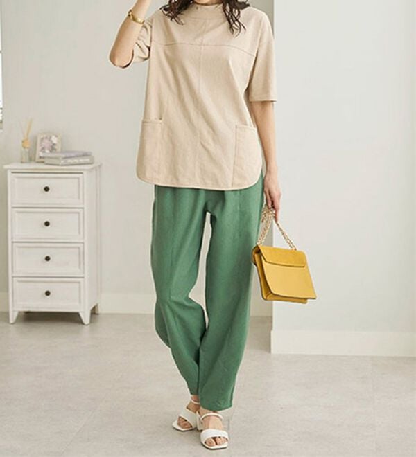 BELLUNA（ベルーナ）の「抗菌防臭綿１００％切替デザインプルオーバー（カットソー）」｜詳細画像