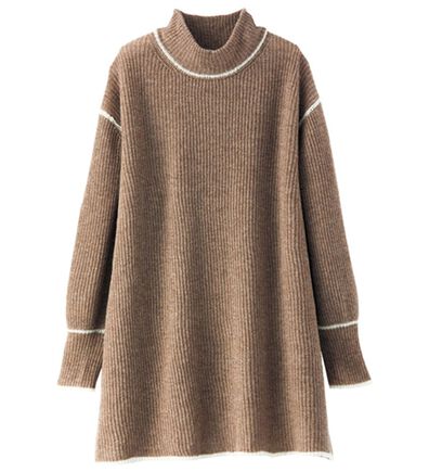 BELLUNA（ベルーナ）の「やわらかウールカシミヤ配色デザインチュニック（チュニック）」