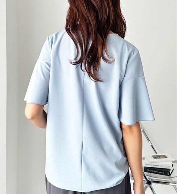 GeeRA（ジーラ）の「ラッフルフリルフレアースリーブＴブラウス（ブラウス）」｜詳細画像