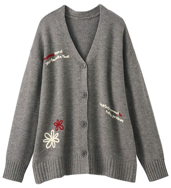 BELLUNA（ベルーナ）の「配色刺しゅう使いニットカーディガン（ニットカーディガン）」｜詳細画像