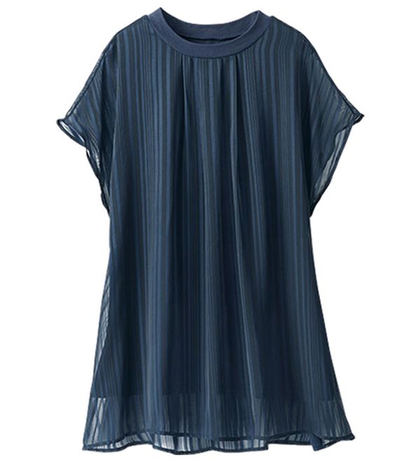 BELLUNA（ベルーナ）の「ひんやりシアーストライプチュニック（チュニック）」｜詳細画像