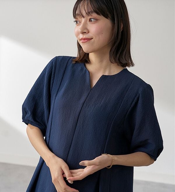 BELLUNA（ベルーナ）の「スッキリ見せ！ポコポコ素材プルオーバー（ブラウス）」｜詳細画像