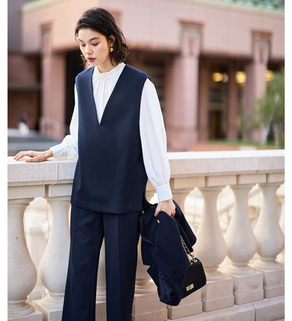 GeeRA（ジーラ）の「【入卒式/セレモニー】着回しベスト＆ジャケットセットスーツ（パンツスーツ）」｜詳細画像