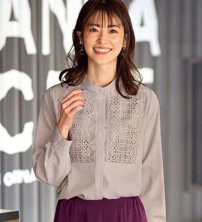 BELLUNA（ベルーナ）の「お食事会に！胸元レースブラウス（ブラウス）」