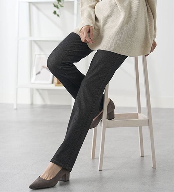 BELLUNA（ベルーナ）の「【選べる裏側】ぐん伸びニットデニムパンツ（フルレングスパンツ）」｜詳細画像