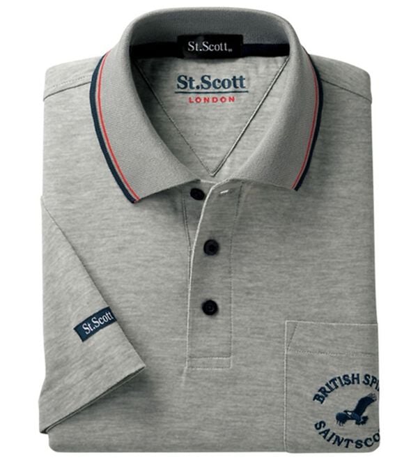 ネイビーアイボリーストライプ五分袖ポロシャツ ストライプシフォンブラウス 五分袖 レディース(M ネイビー