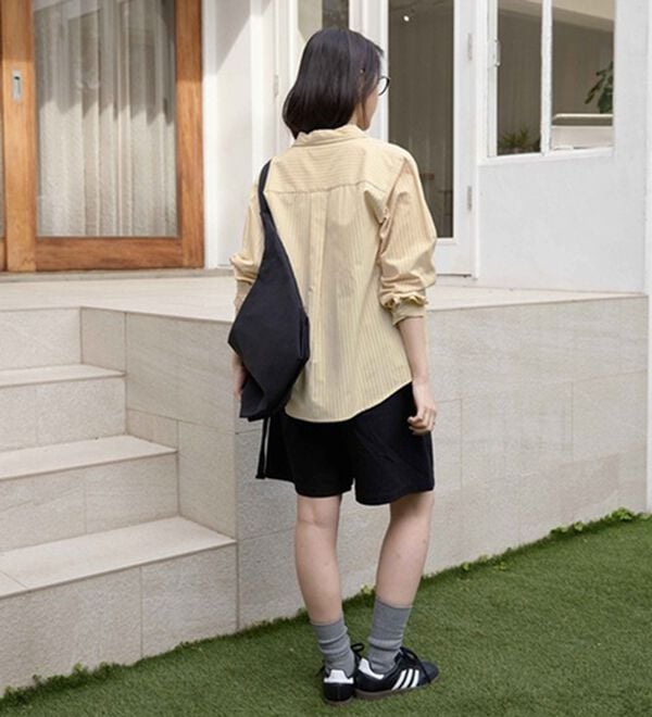 CHAN ME（チャンミ）の「ドビーストライプシャツ（シャツ）」｜詳細画像