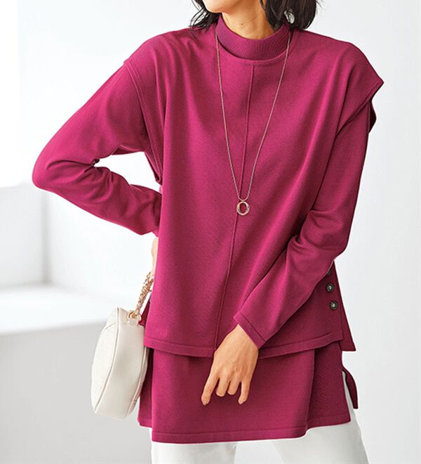 BELLUNA（ベルーナ）の「ベスト付ニットチュニックアンサンブル（アンサンブル）」｜詳細画像