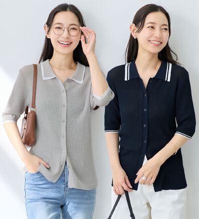 Viola e Viola（ヴィオラ エ ヴィオラ）の「アソートシアーリブニットポロシャツ（ポロシャツ）」