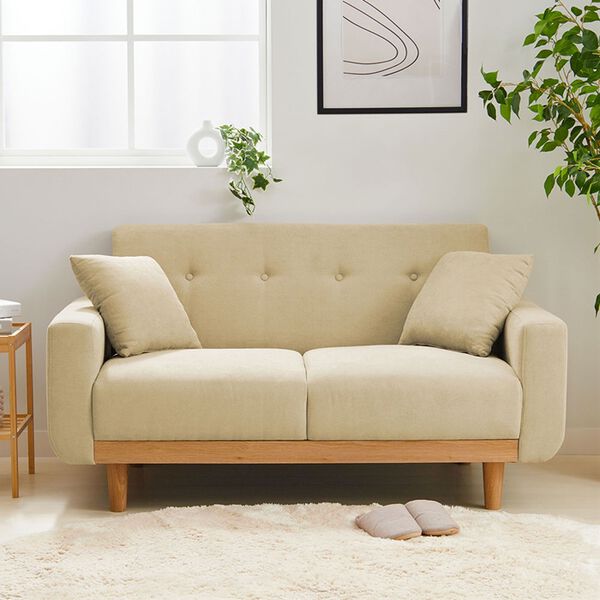 ソファ2人掛け収納付き オットマン付き ファブリック肘掛け木脚外し可能ローソファ ソファ 2人掛け 収納付き オットマン付き ファブリック 肘掛け 木脚