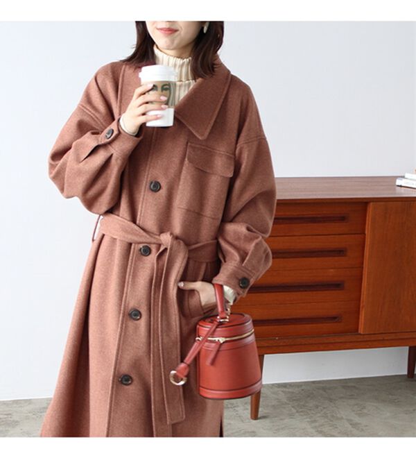 GeeRA（ジーラ）の「ポケットデザインステンカラーコート（ロングコート）」｜詳細画像