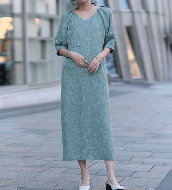 パフスリーブツイードワンピ - ベルーナ【公式】 