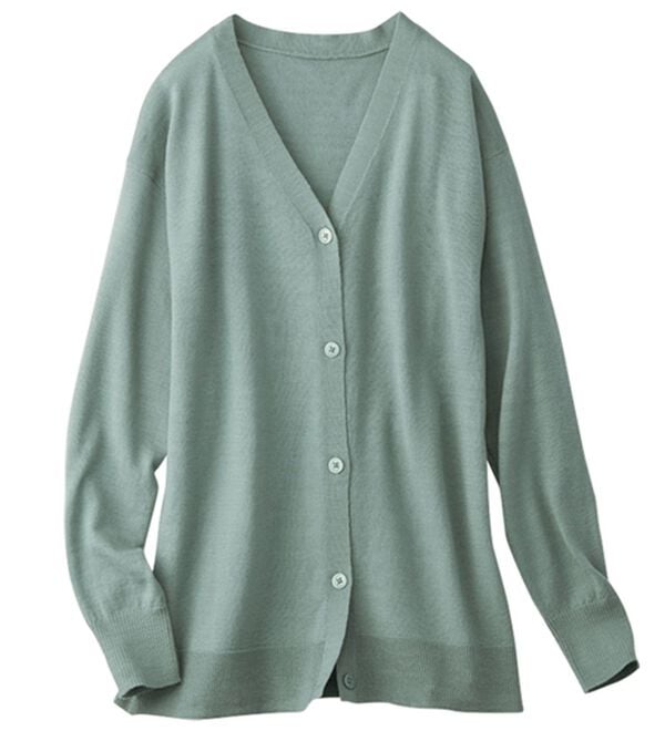 BELLUNA（ベルーナ）の「メリノウール１００％Ｖネックカーディガン（ニットカーディガン）」｜詳細画像