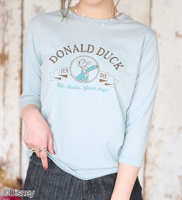 BELLUNA（ベルーナ）の「＜Ｄｉｓｎｅｙ＞【ドナルド】プリント7分袖Tシャツ（Tシャツ）」｜詳細画像