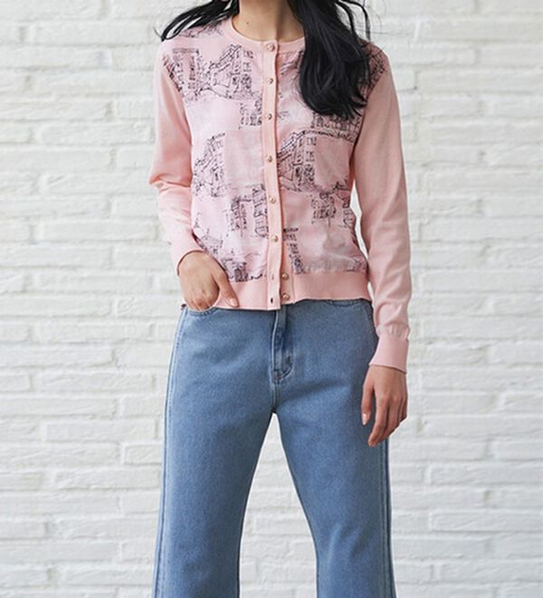 RANAN（ラナン）の「スカーフプリントニットカーディガン（ニットカーディガン）」｜詳細画像