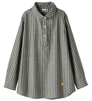 BELLUNA（ベルーナ）の「＜ｍｏｚ＞綿１００％丸エリ刺しゅうシャツ（シャツ）」｜ストライプ