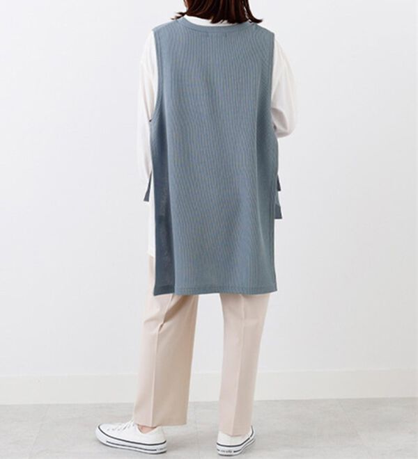 BELLUNA（ベルーナ）の「あぜ素材サイドリボンベストアンサンブル（アンサンブル）」｜詳細画像