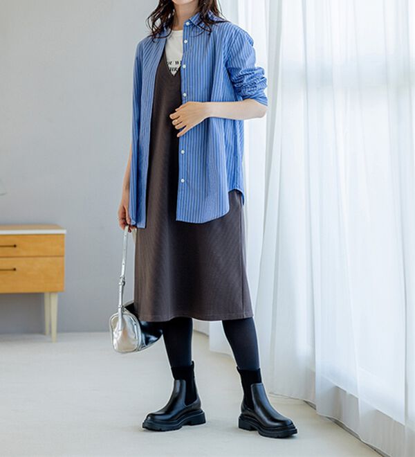 BELLUNA（ベルーナ）の「【選べる丈】シュッと体型カバー！ジャストフィットらくらくジャンパースカート（ジャンパースカート）」｜詳細画像